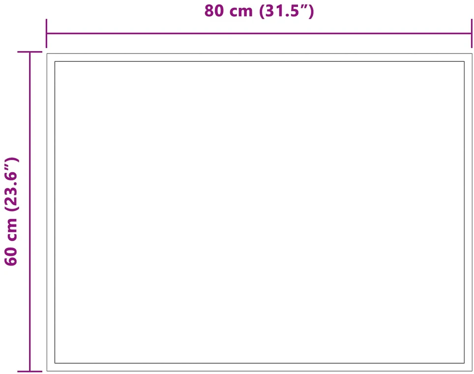 LED vonios veidrodis Skaidrus 80 x 60 cm grūdintas stiklas