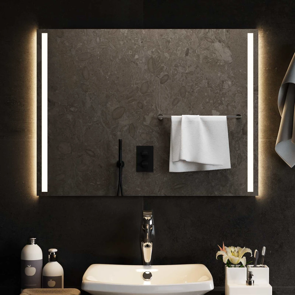 LED vonios veidrodis Skaidrus 80 x 60 cm grūdintas stiklas