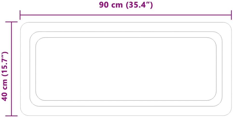 LED vonios veidrodis Skaidrus 90 x 40 cm grūdintas stiklas
