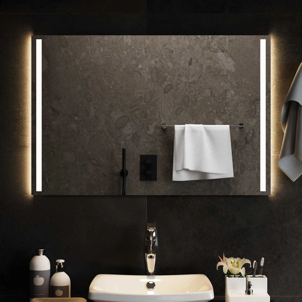 LED vonios veidrodis Skaidrus 90 x 60 cm grūdintas stiklas