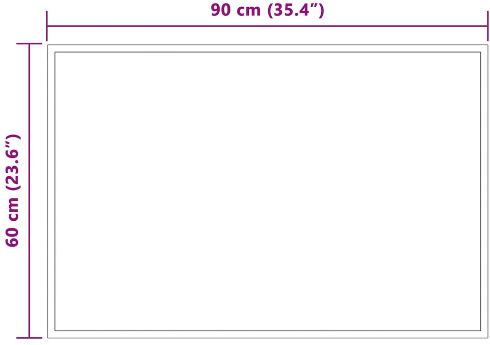 LED vonios veidrodis Skaidrus 90 x 60 cm grūdintas stiklas