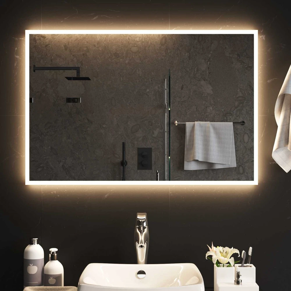 LED vonios veidrodis Skaidrus 90 x 60 cm grūdintas stiklas