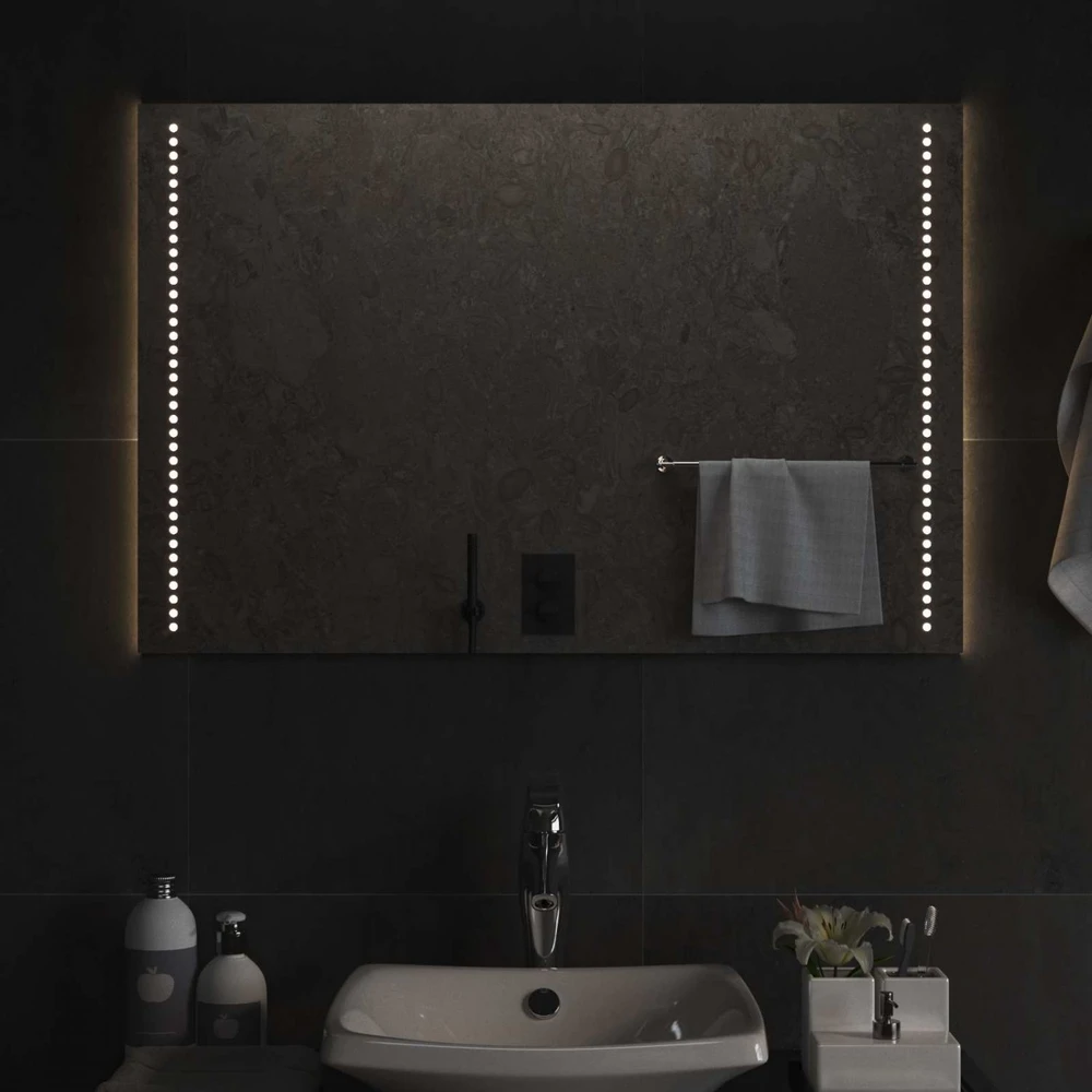 LED vonios veidrodis Skaidrus 90 x 60 cm grūdintas stiklas
