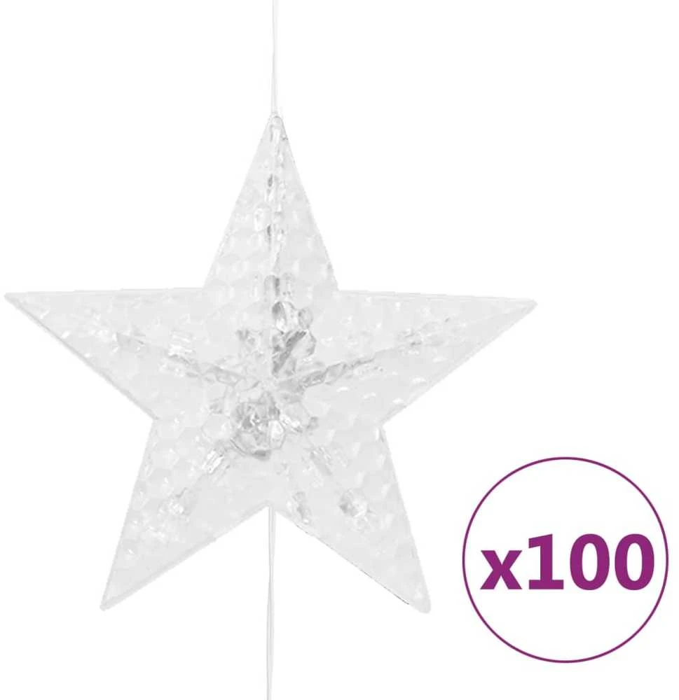 LED žvaigždžių užuolaida, 500 šaltų baltų LED lempučių