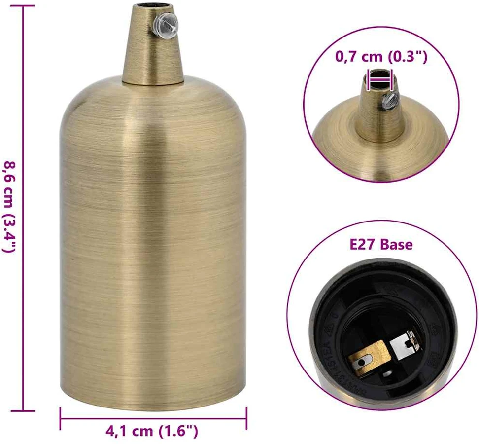 lempų laikikliai 2 vnt Bronze E27