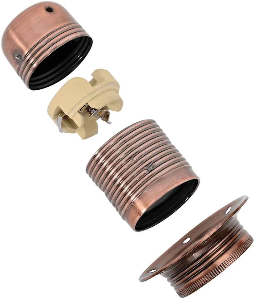 lempų laikikliai 2 vnt Raudona Bronze E27