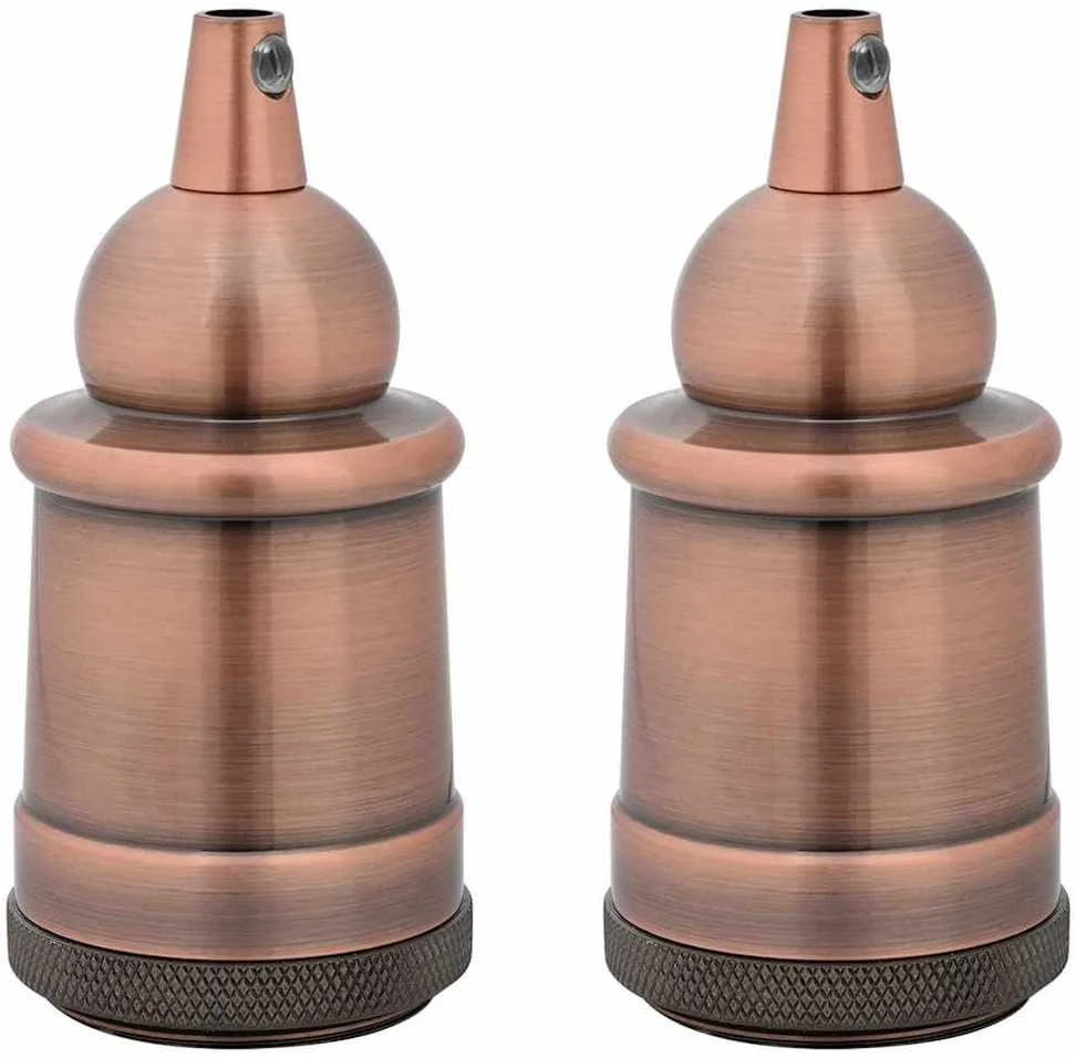 lempų laikikliai 2 vnt Raudona Bronze E27