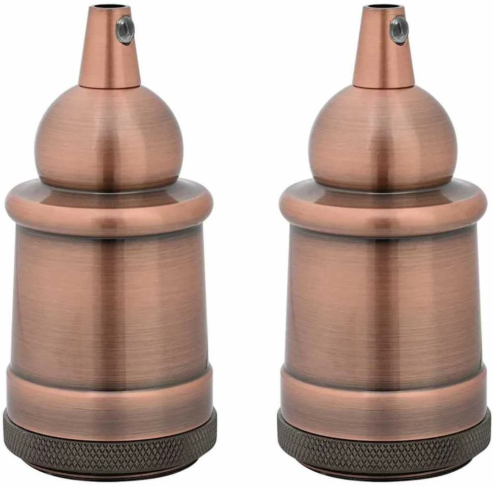 lempų laikikliai 2 vnt Raudona Bronze E27