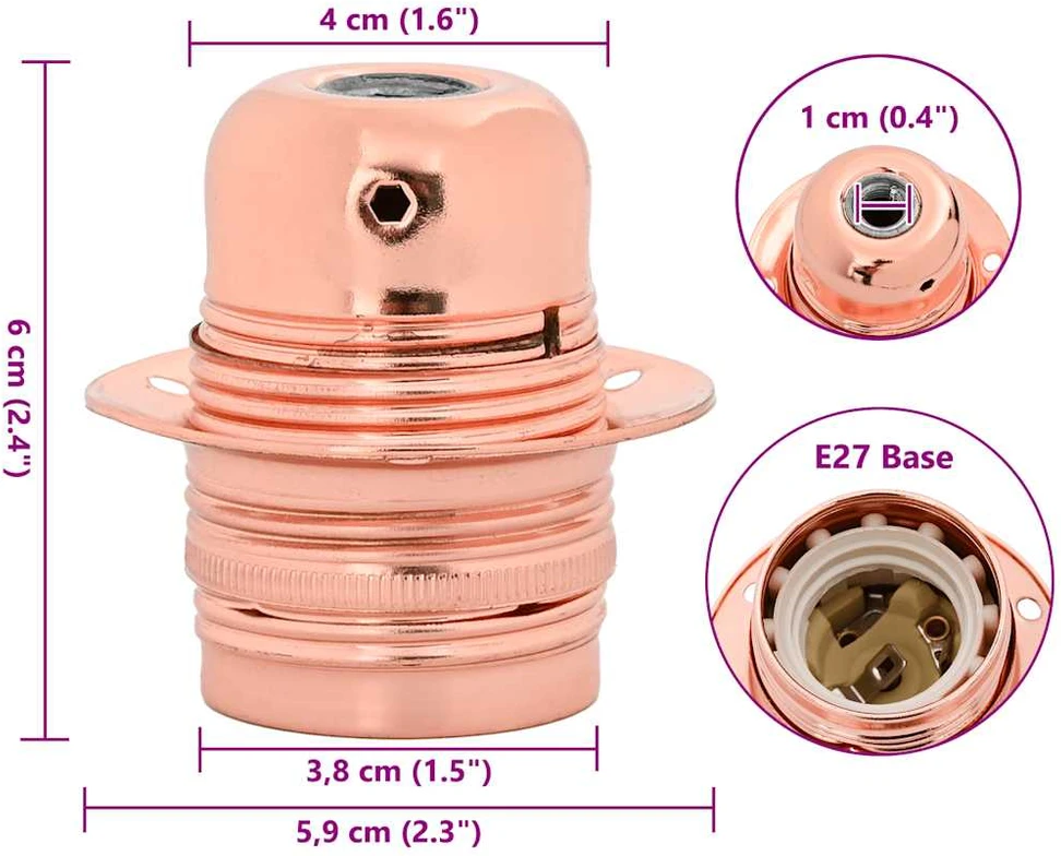 lempų laikikliai 2 vnt Rose Gold E27