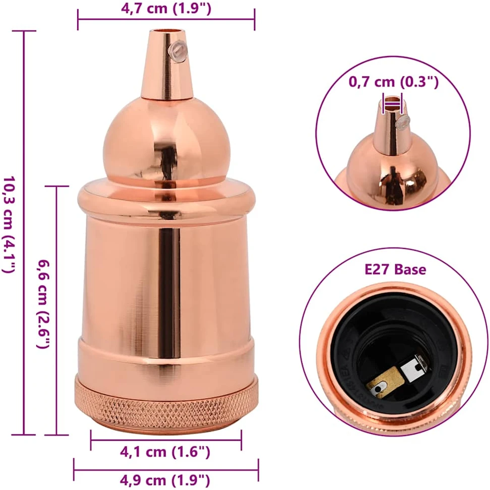 lempų laikikliai 2 vnt Rose Gold E27