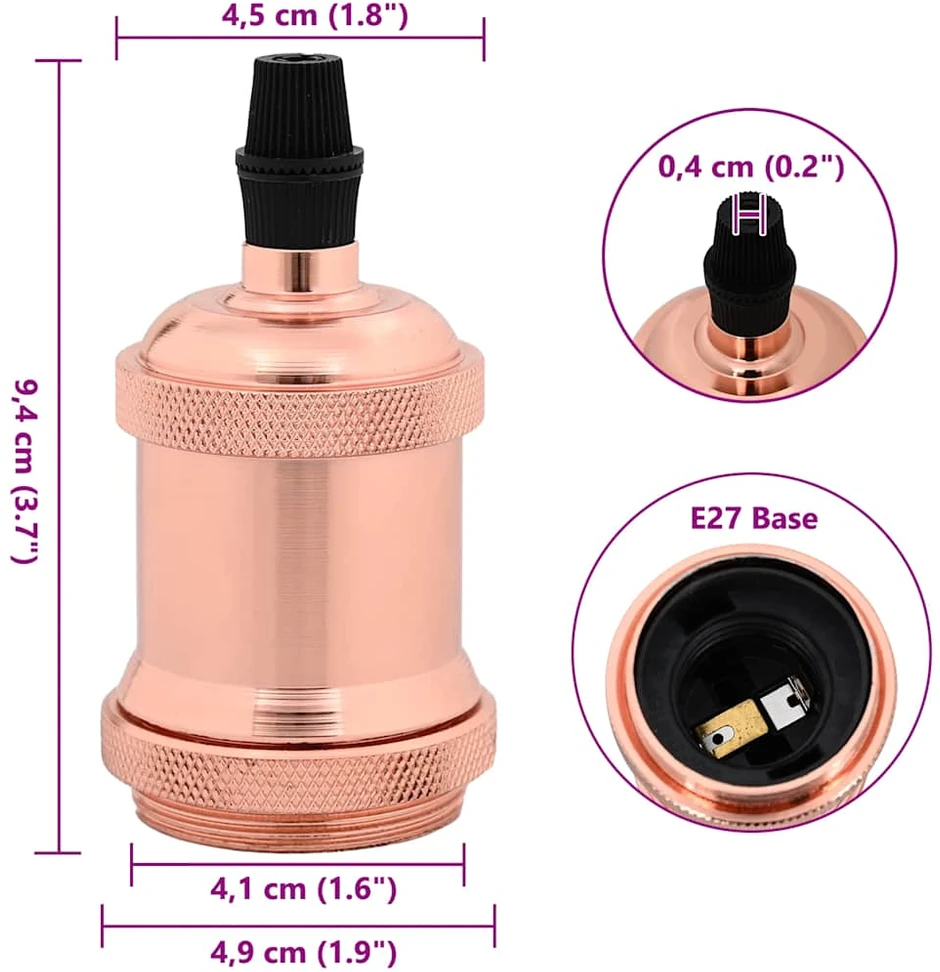 lempų laikikliai 2 vnt Rose Gold E27