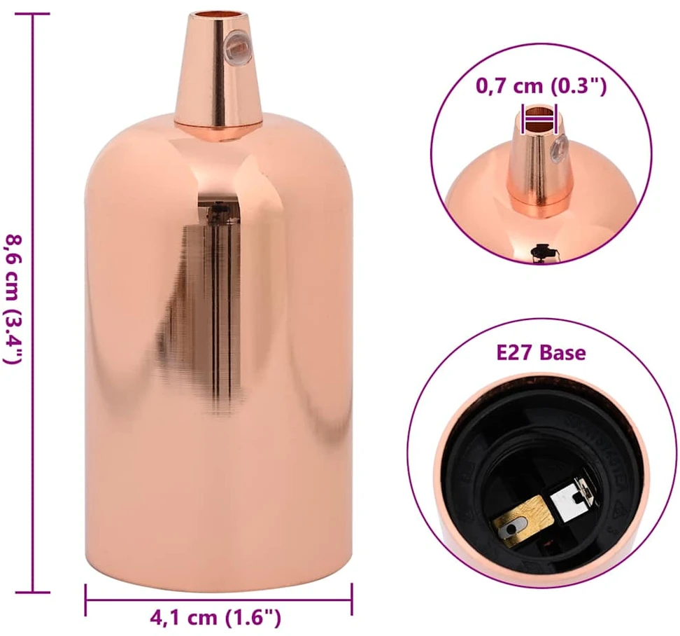 lempų laikikliai 2 vnt Rose Gold E27
