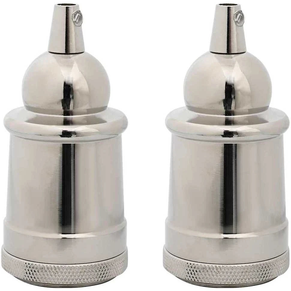 lempų laikikliai 2 vnt Satin Nickel E27