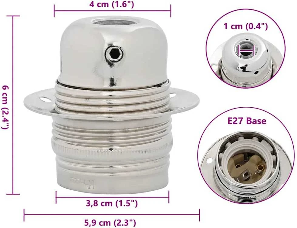 lempų laikikliai 2 vnt Satin Nickel E27