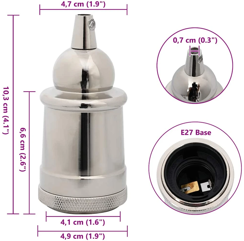 lempų laikikliai 2 vnt Satin Nickel E27