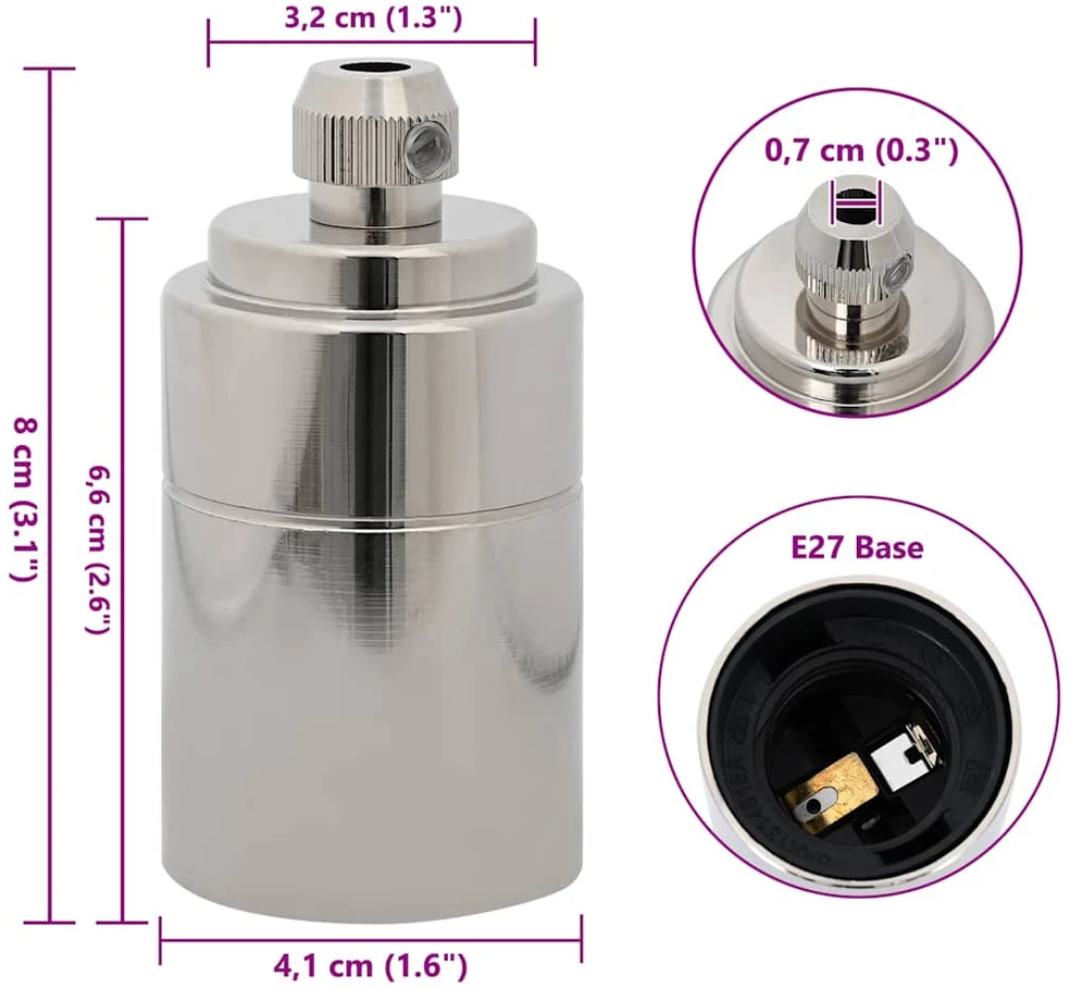 lempų laikikliai 2 vnt Satin Nickel E27