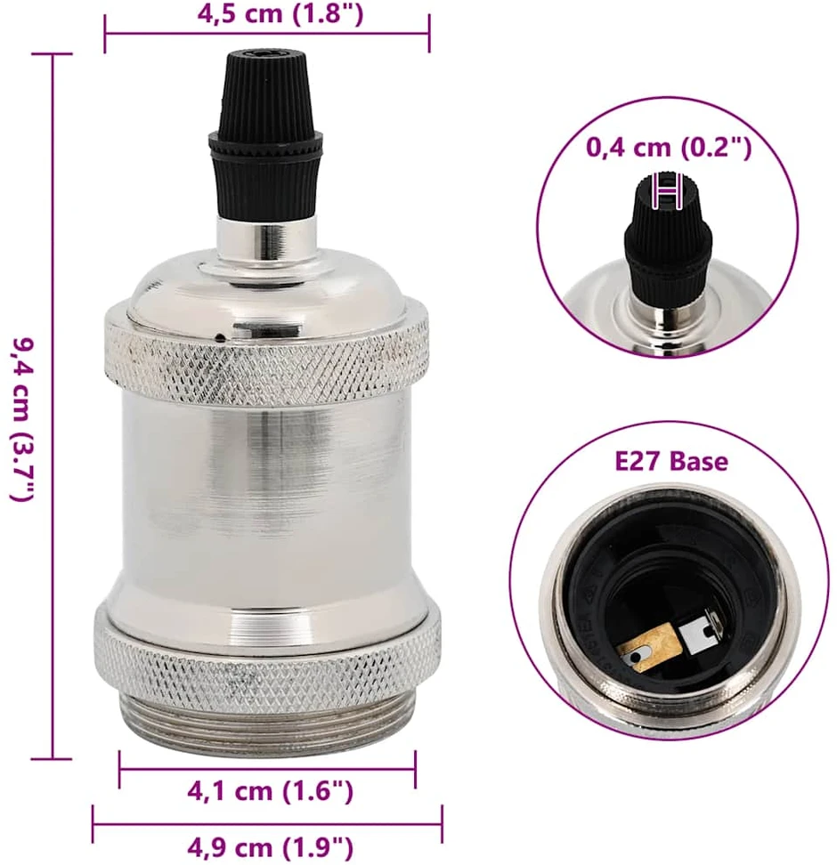 lempų laikikliai 2 vnt Satin Nickel E27