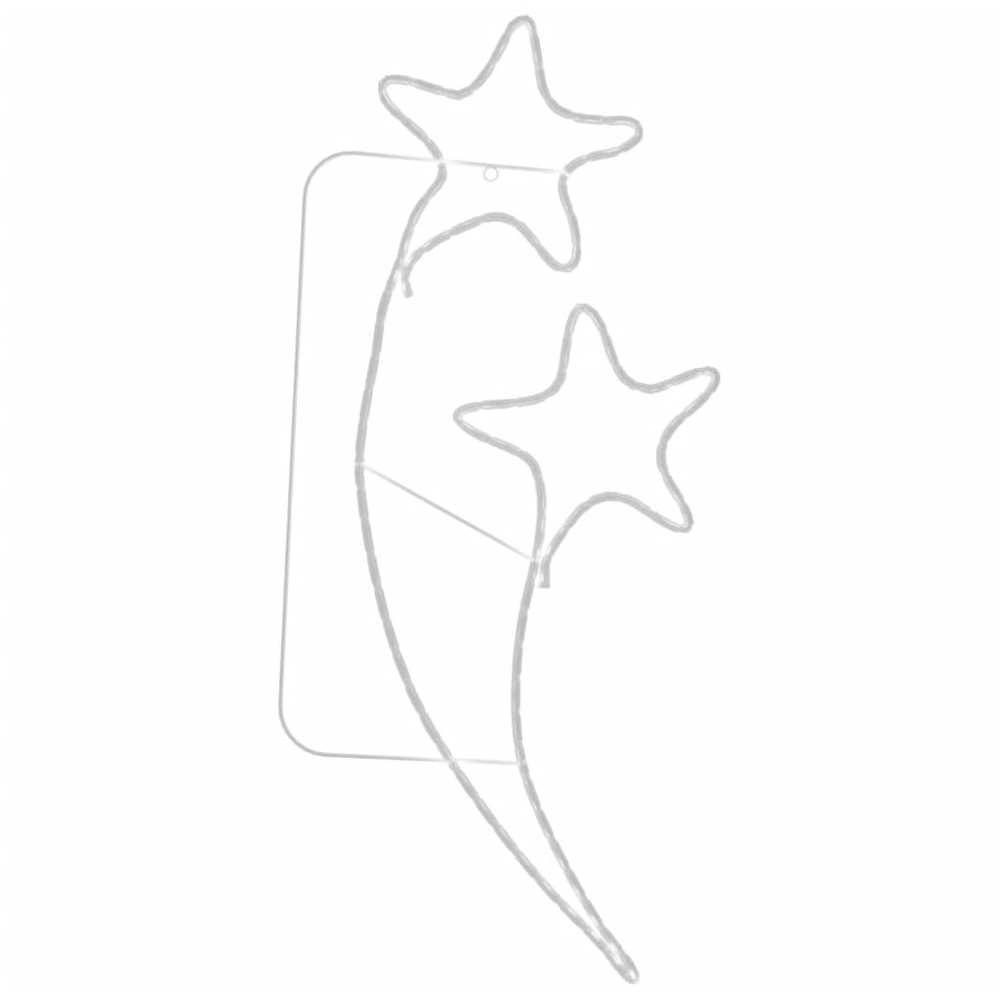 Lempučių dekoracijos žvaigždės, 4vnt., šiltos, 125,5x53x4,5cm