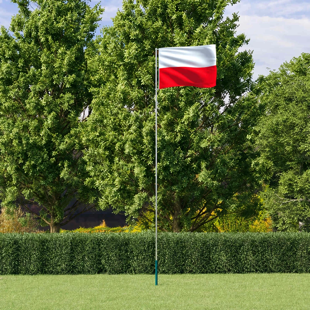 Lenkijos vėliava su stiebu, aliuminis, 5,55m