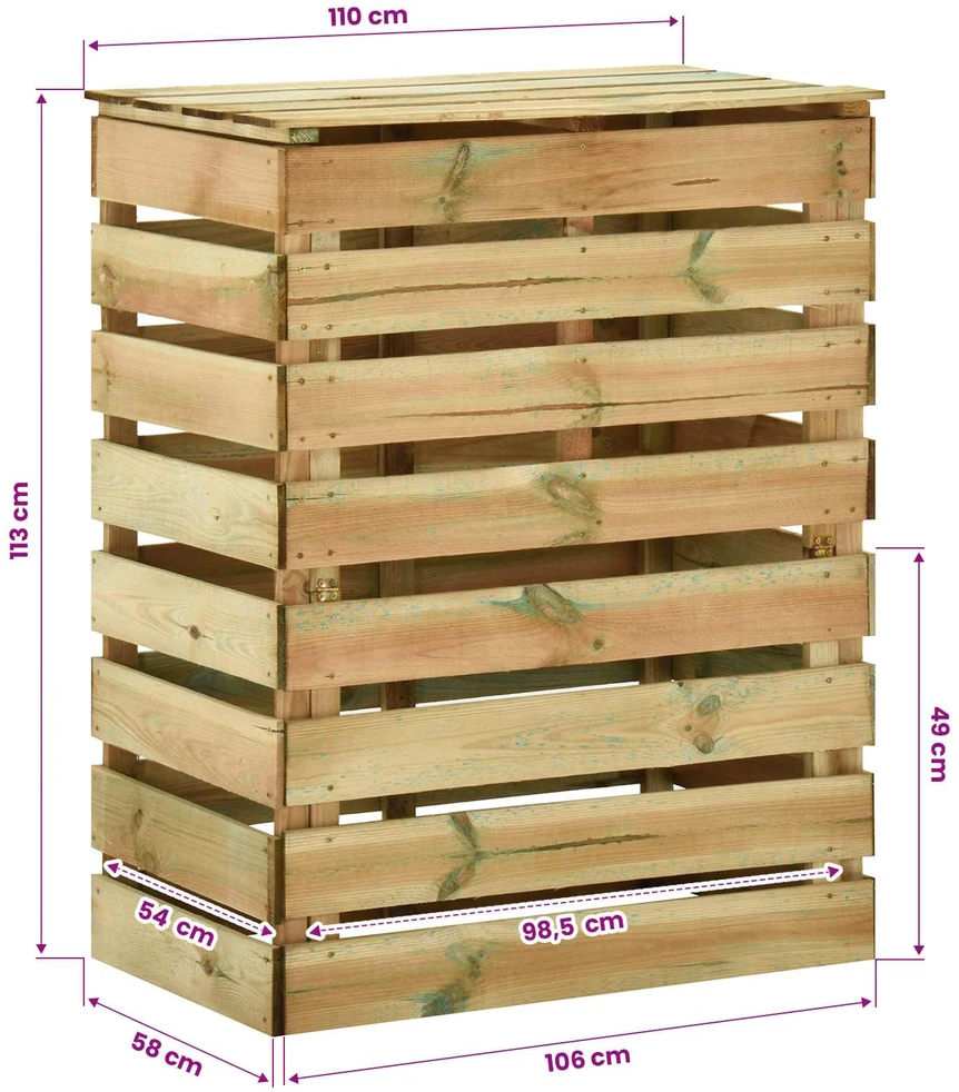 Lentų sodo kompostavimo dėžė 2 pcs Žalia 110 x 58 x 113 cm
