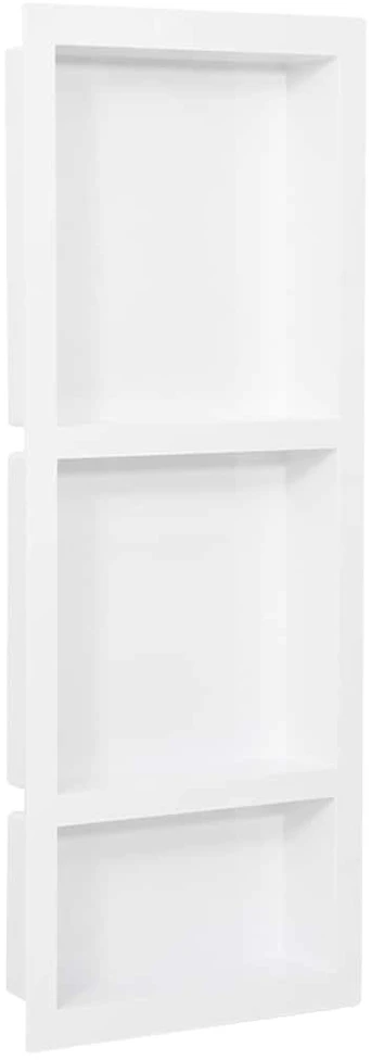 Lentyna dušo nišai su 3 skyriais, matinė balta, 41x99x9cm