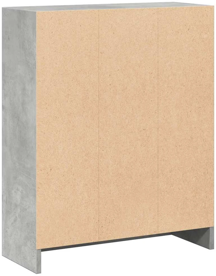 Lentyna knygoms, betono pilkos spalvos, 60x24x76 cm, mediena