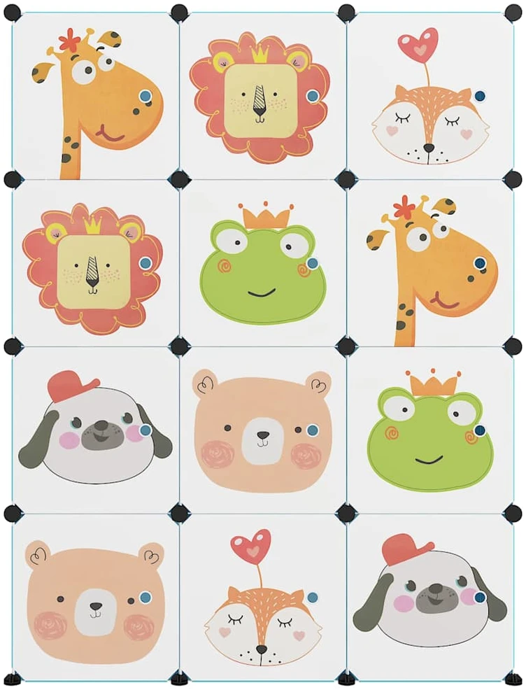 Lentyna su 12 kubo formos skyrių vaikams, mėlynos spalvos, PP