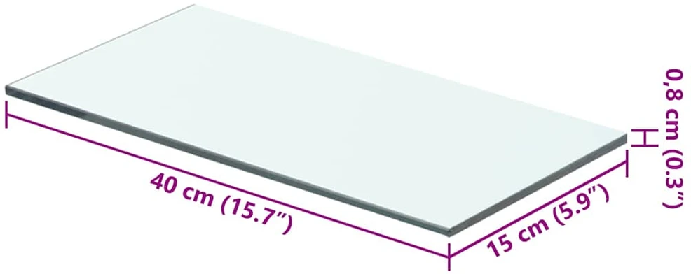 Lentynos, 2vnt., skaidrios, 40x15cm, stiklo plokštė (243813x2)