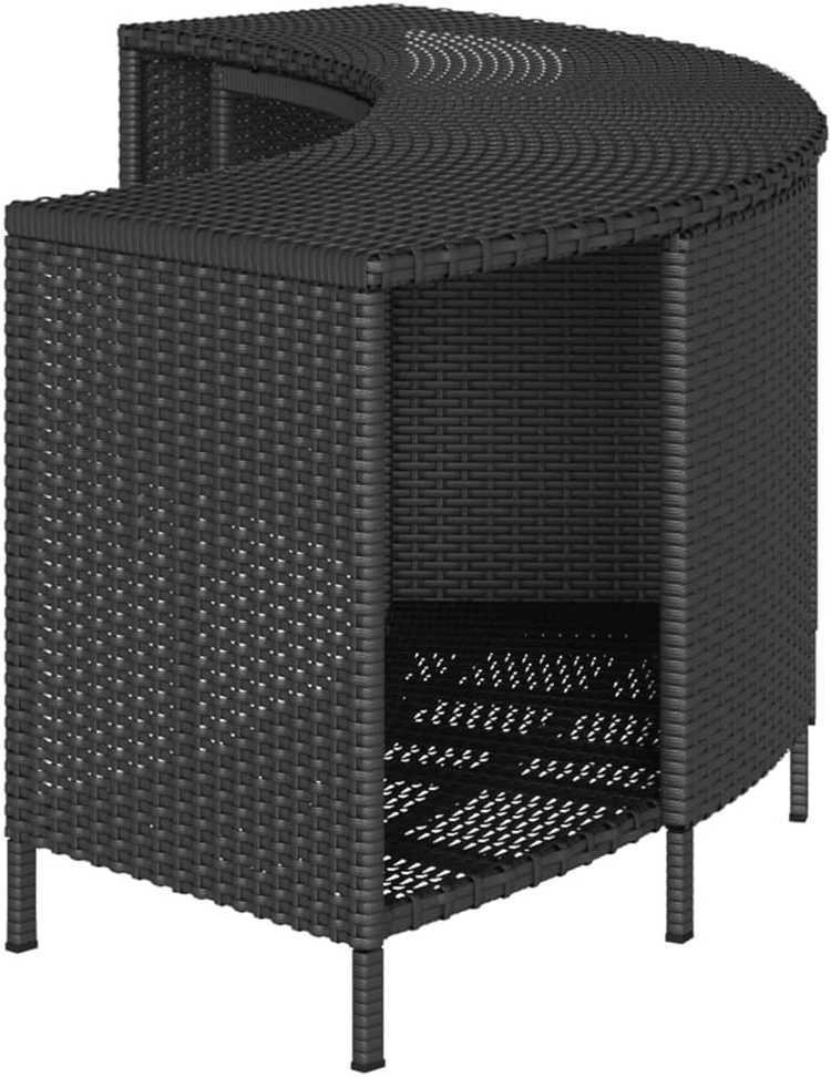 Lentynos daiktams kubilui, 2vnt., juodos spalvos, poliratanas