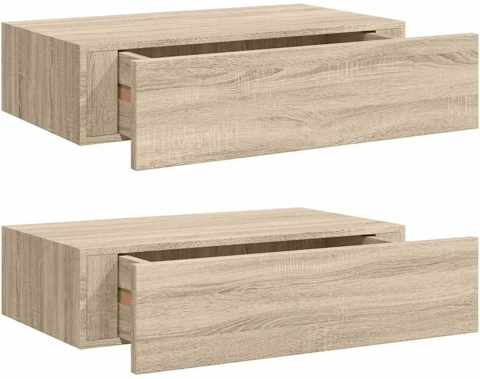 Lentynos su stalčiais, 2vnt., ąžuolo, 40x23,5x10cm, MDF