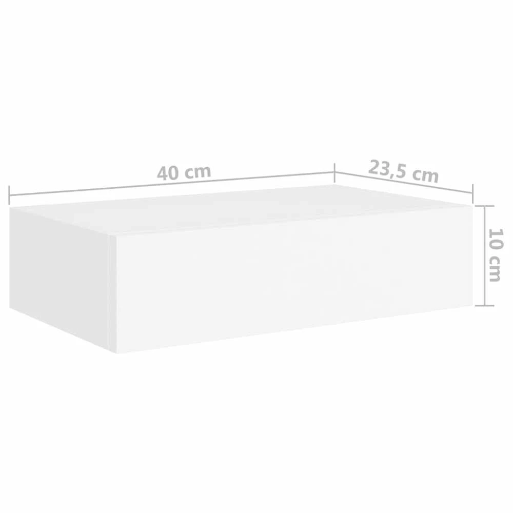 Lentynos su stalčiais, 2vnt., baltos, 40x23,5x10cm, MDF