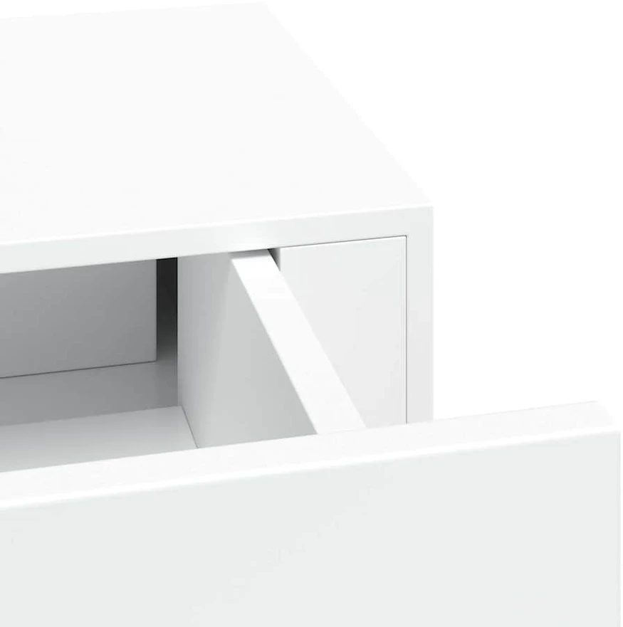 Lentynos su stalčiais, 2vnt., baltos, 60x23,5x10cm, MDF