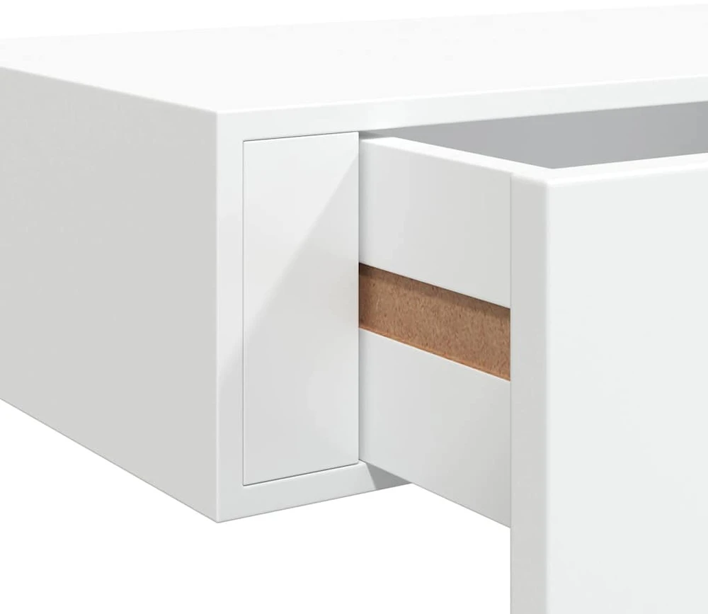 Lentynos su stalčiais, 2vnt., baltos, 60x23,5x10cm, MDF