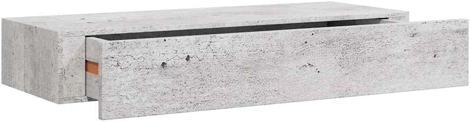 Lentynos su stalčiais, 2vnt., betono pilkos, 60x23,5x10cm, MDF