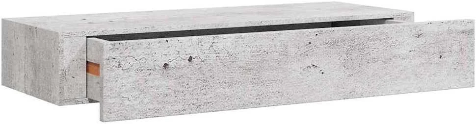 Lentynos su stalčiais, 2vnt., betono pilkos, 60x23,5x10cm, MDF