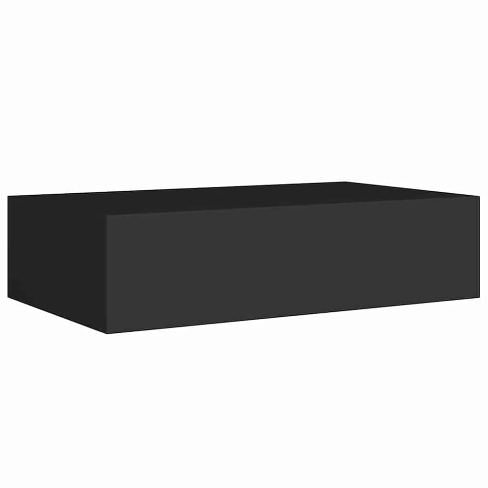 Lentynos su stalčiais, 2vnt., juodos, 40x23,5x10cm, MDF