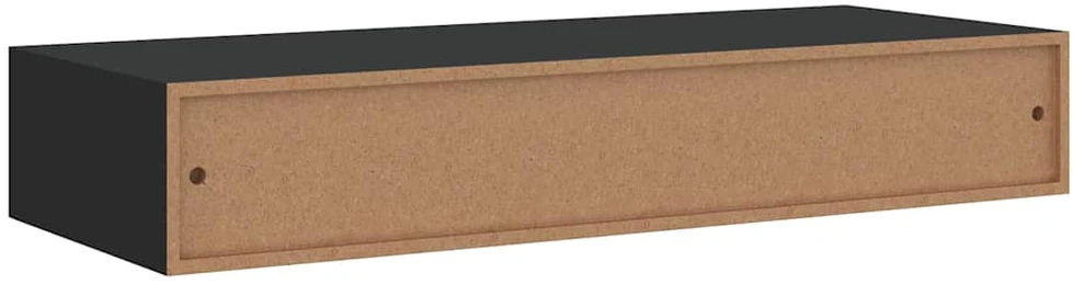 Lentynos su stalčiais, 2vnt., juodos, 60x23,5x10cm, MDF