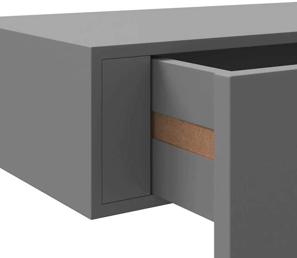Lentynos su stalčiais, 2vnt., pilkos, 60x23,5x10cm, MDF
