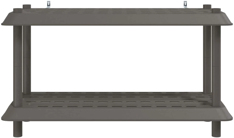 Lentynų sistema 2 lygiai 100 x 40 x 55,5 cm PP Šviesiai pilka