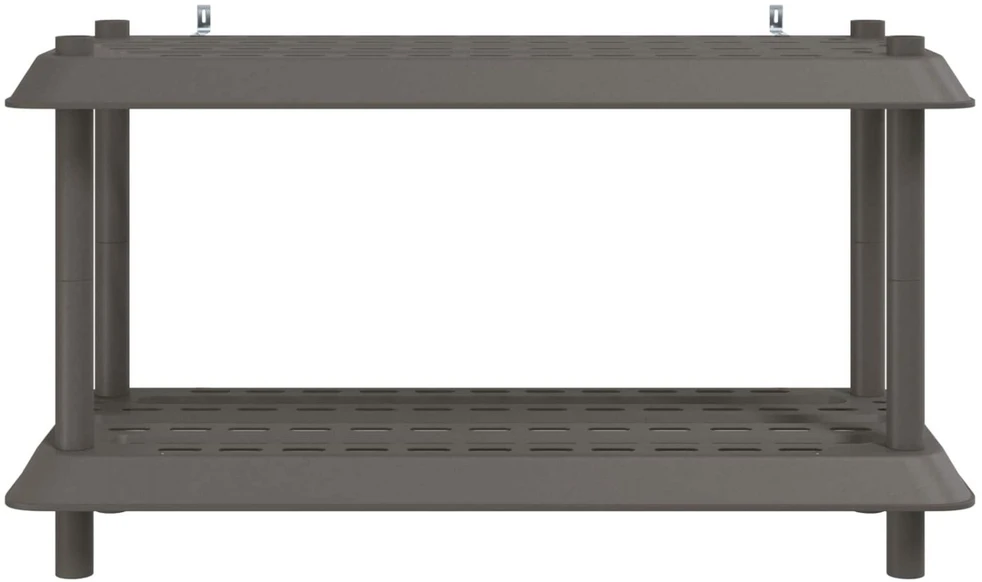 Lentynų sistema 2 lygiai 100 x 40 x 55,5 cm PP Šviesiai pilka