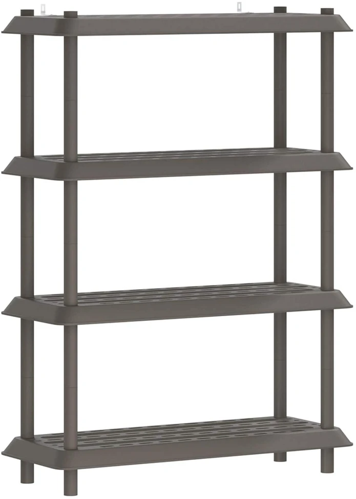 Lentynų sistema 4 lygiai 100 x 40 x 136,5 cm PP Šviesiai pilka