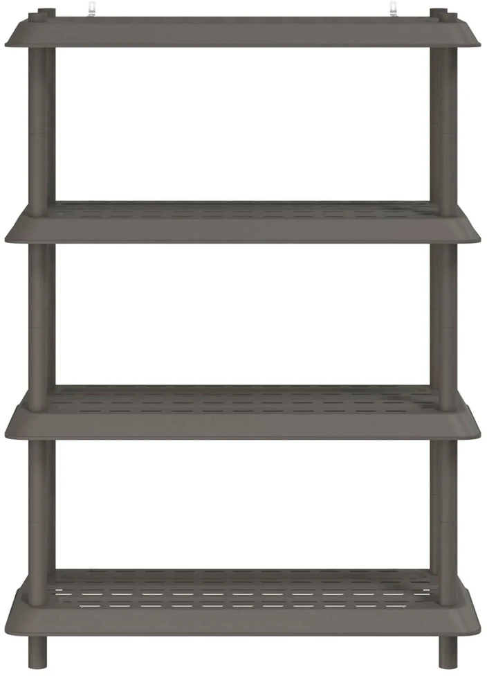 Lentynų sistema 4 lygiai 100 x 40 x 136,5 cm PP Šviesiai pilka