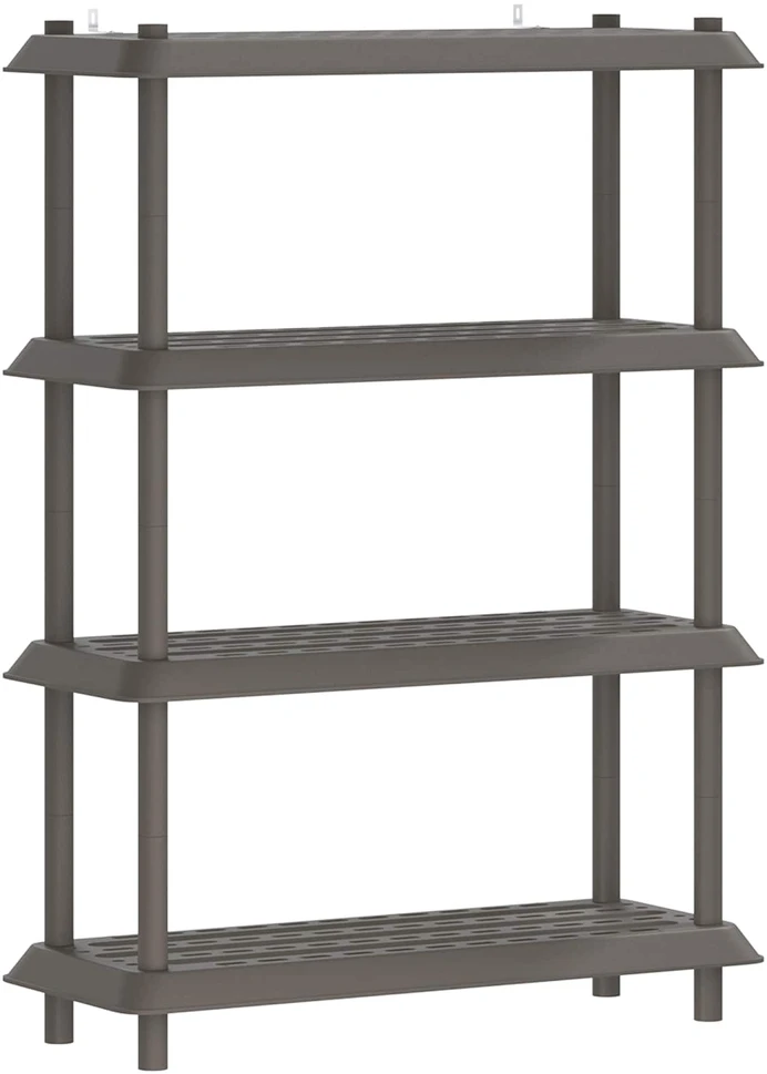 Lentynų sistema 4 lygiai 100 x 40 x 136,5 cm PP Šviesiai pilka