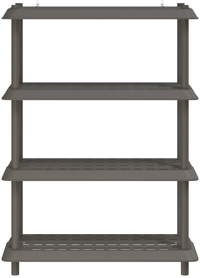 Lentynų sistema 4 lygiai 100 x 40 x 136,5 cm PP Šviesiai pilka