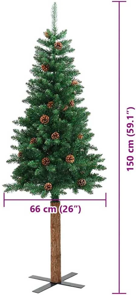 Lieknas Kalėdų eglutė Žalia 150 cm PVC ir kietasis pušų medis