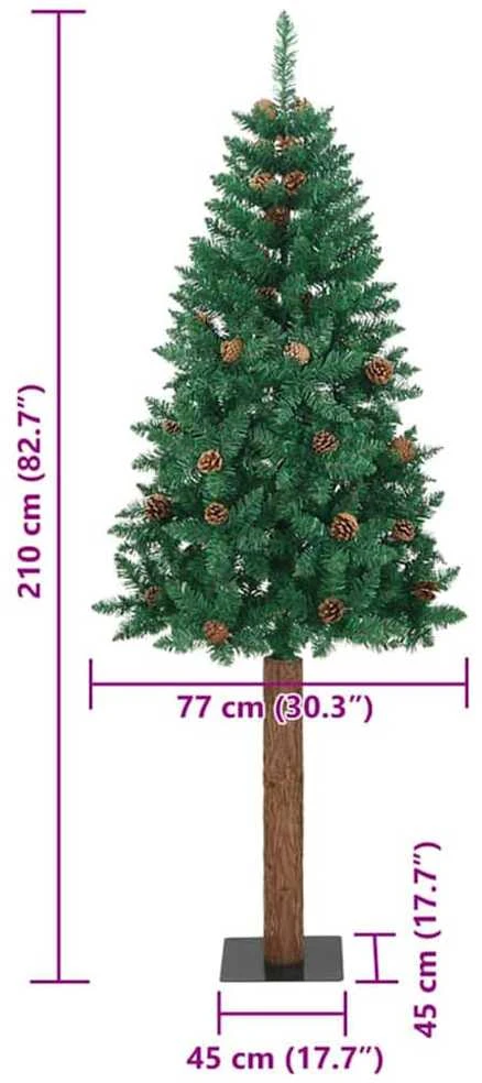 Lieknas Kalėdų eglutė Žalia 210 cm PVC ir kietasis pušų medis