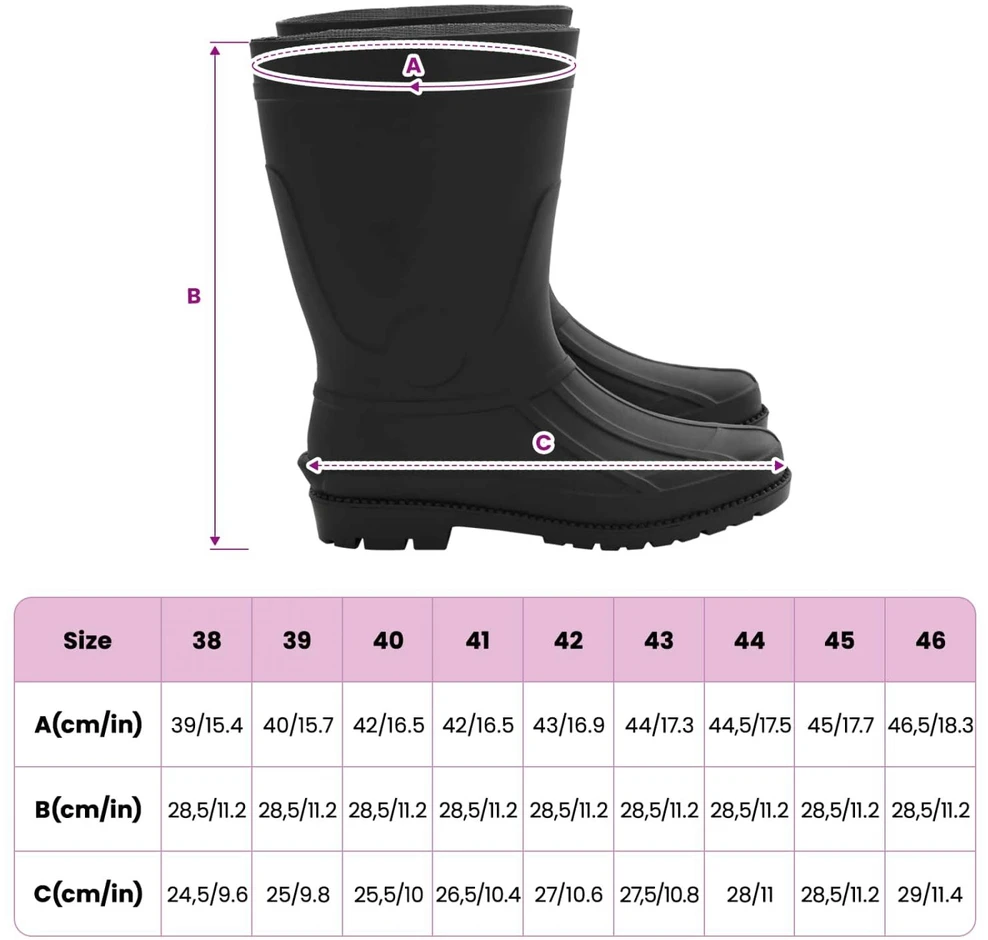 Lietaus Batai PVC Dydis 41 Juoda