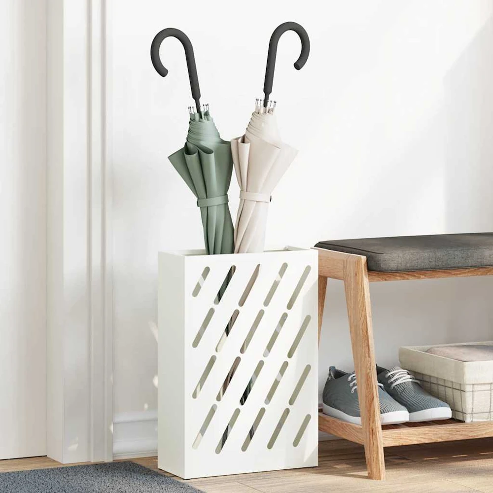 Lietaus skėtis stovas Balta 28 x 12 x 41 cm Plienas