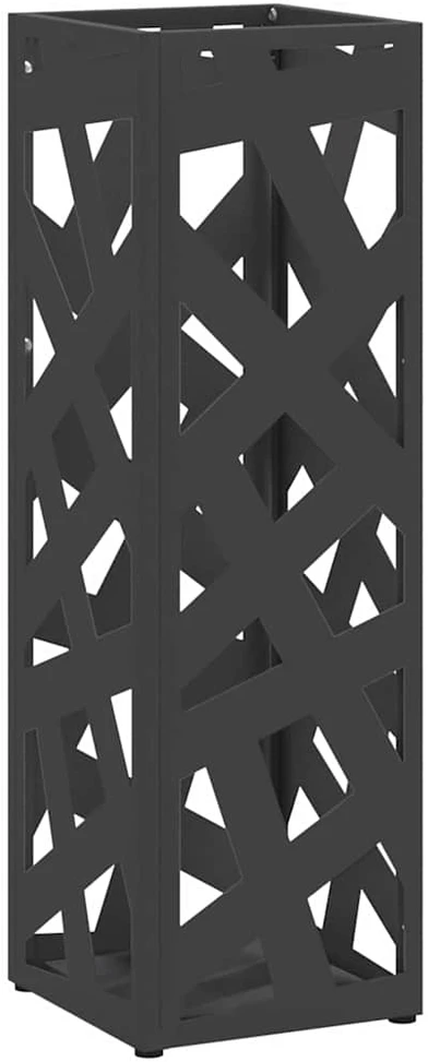 Lietaus skėtis stovas Juoda 15,5 x 15,5 x 49 cm Plienas