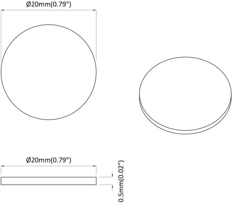 Lipdukas 12 vnt. Balta Ø 20 x 0,5 mm Popierius